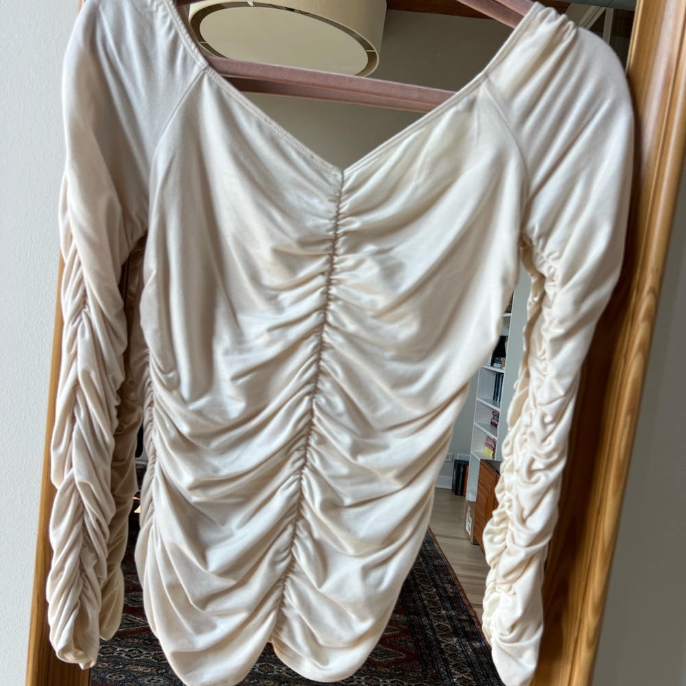 Reformation Ruched Long Sleeve Top - Picture 2 of 3